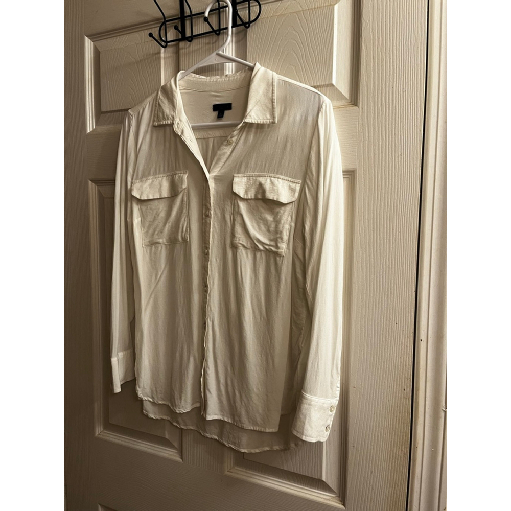 Women's Talbots~Button Down Shirt Off-White~LP - Picture 4 of 10